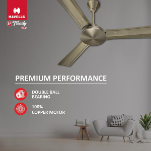 HAVELLS EP Trendy Ceiling Fan | 1200 mm | 3 Blade | 1 Star | Antique Brass