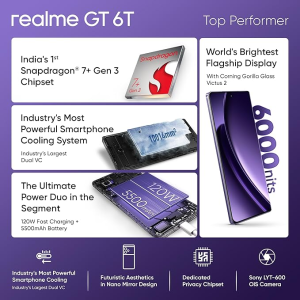 realme GT 6T 5G | 12 GB RAM | 256 GB | Miracle Purple