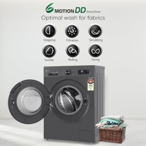 LG Fully Automatic Front Load Washing Machine | 8 kg | In-built Heater | Grey Black | FHB1208Z4M