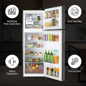 LG Frost Free Double Door 3 Star Convertible Refrigerator | 246 L | with Inverter Compressor | Ebony sheen | GL S262SESX