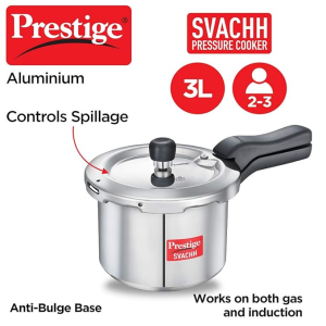 Prestige Svachh |  3 L |  Outer Lid Induction Bottom Pressure Cooker | Aluminium | Silver | 10725