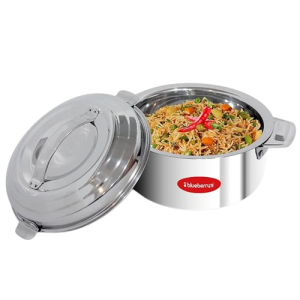 Blueberrys 1500ML Hotpot Casserole Thermoware100% Stainless Steel, Unique Locking System, Keeping Hot for Hours | Silver