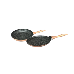 Impex GEM-2S Granite Coated Forged Nonstick Aluminium Induction Base Fry Pan and Tawa Pan Combo