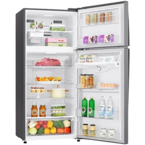 LG 516 L 3 Star Inverter Frost-Free Double Door Refrigerator | GN-H602HLHQ | Platinum silver