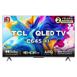 TCL  | 43 inches | 4K Ultra HD Smart QLED Google TV 43C645 | Black