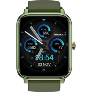 fire boltt REBEL 46.5mm | 1.83 HD full touch display | multiple sports modes Smartwatch | Olive Green Strap