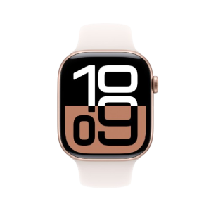 Apple Watch Series 10 | GPS | Cellular | 46mm | M/L | Rose Gold Aluminium Case with Light Blush Sport Band | Light Blush Strap | MWY73HN/A