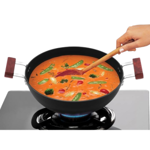 Hawkins Futura Deep Kadhai | Non Stick Kadai with Glass Lid | Flat Bottom Induction Kadhai | 5 L | INK50G