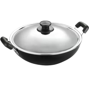 Pigeon Non Stick Big Kadai | SS Lid | Aluminium