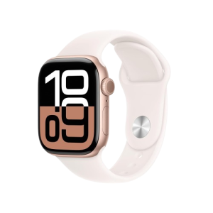 Apple Watch Series 10 | GPS | 42mm | S/M  | Rose Gold Aluminium Case Sport Band | Light Blush Strap | MWWH3HN/A