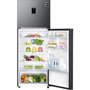 Samsung Frost Free Double Door Refrigerator | 385 L | 3 Star | Optimal Fresh Digital Inverter with Display | Luxe Black | RT42C553EBX/HL