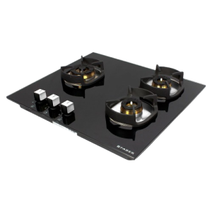 FABER Hobtop Nexus HT603 CRS BR CI Glass Top Automatic Hob | 3 Burners