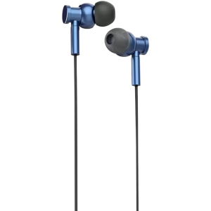 Pebble Vibe Wired Headset | True HD Metal Earphone with mic | In the Ear | Blue