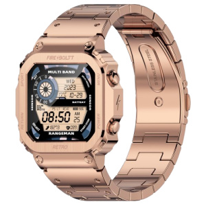 Fire Boltt Retro Smartwatch | 1.54 inch | Bluetooth call | Voice Assistance | Rose Gold  | BSW175