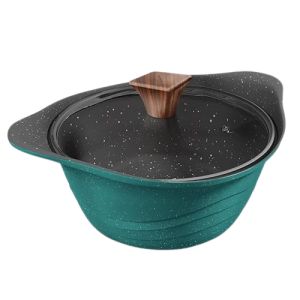 Preethi Artistic Collection Die Cast Non Stick Kadai  | 24 cm | Glass Lid | 5 Star Non Stick Effect | Cook & Serve | Green